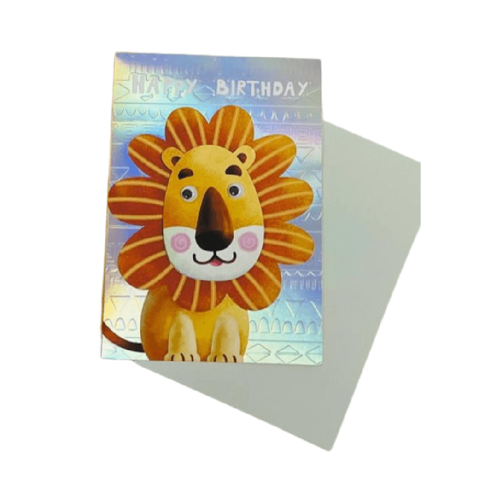 3D Lion Design Birthday Card