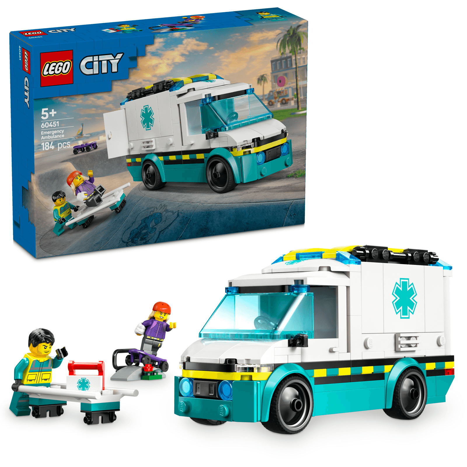 LEGO 60451 City Emergency Ambulance Building Set 184Pcs