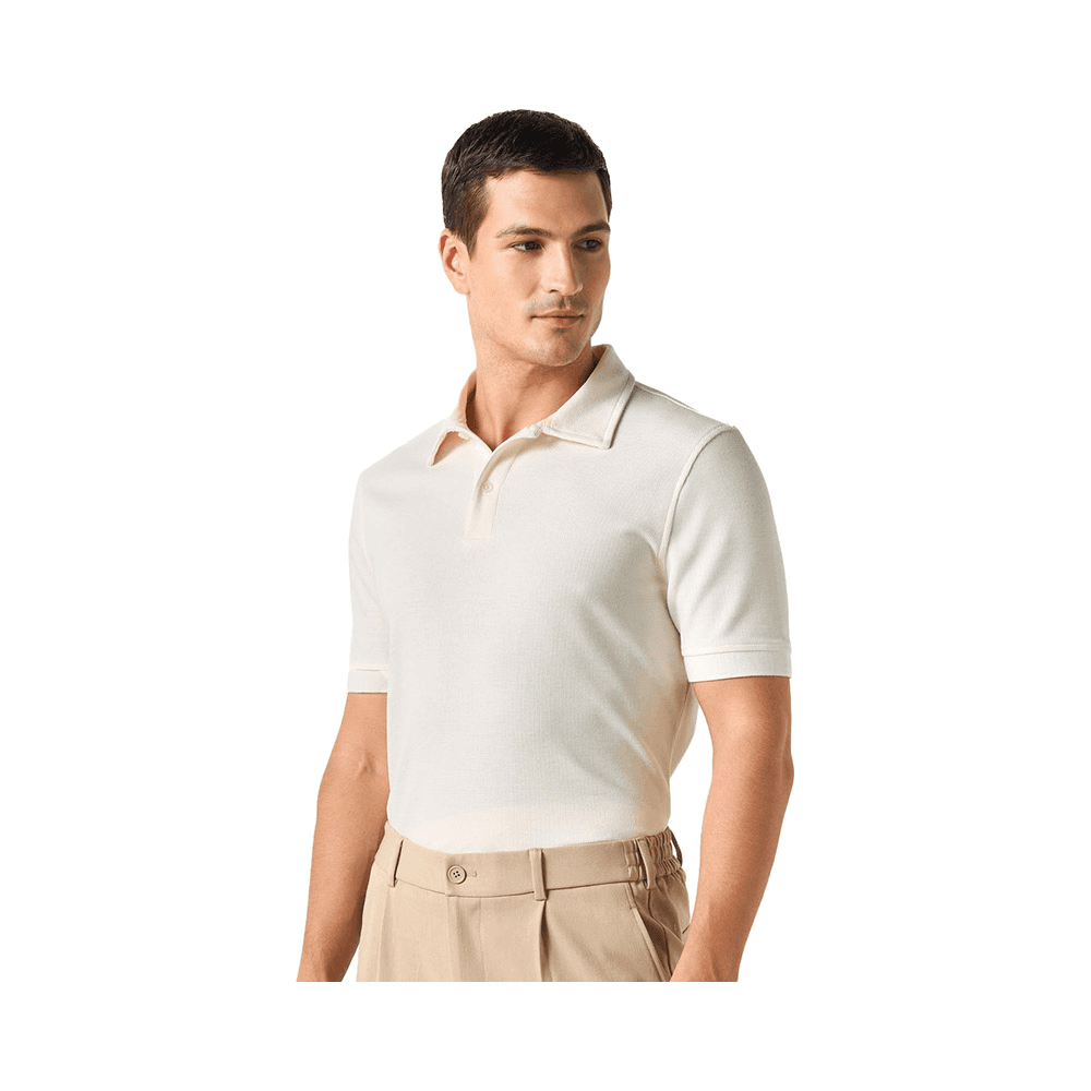 Polo T-shirt with Short Sleeves  for Men - Cream - Size - XXL