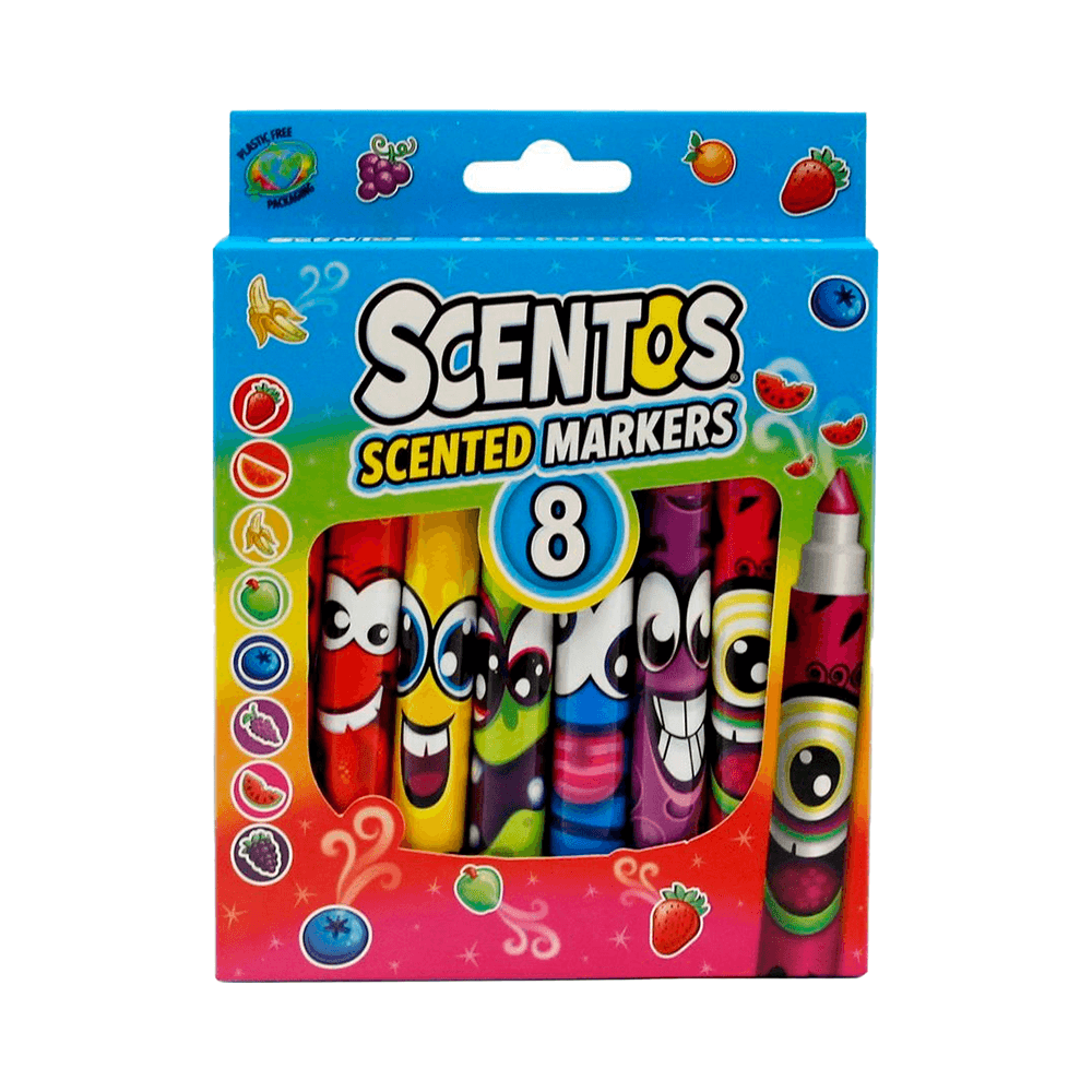 Scentos Scented Funny Face Markers Set 8Pcs