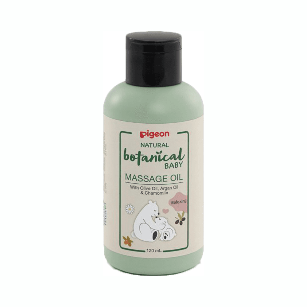 Pigeon Natural Botanical Baby Massage Oil With Olive Oil, Argan Oil & Chamomile 120ml No.79384