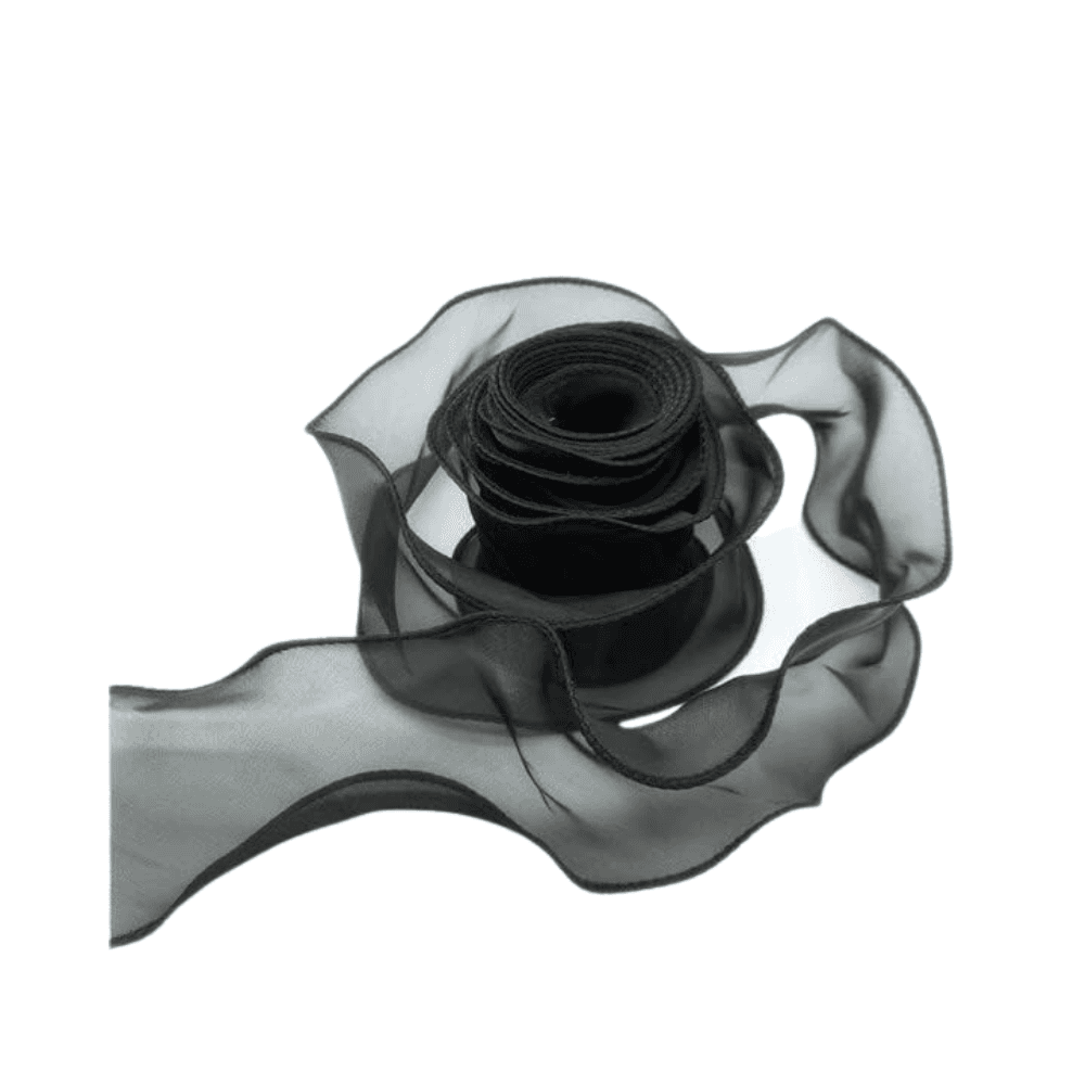 Wired Organza Ribbon - Black