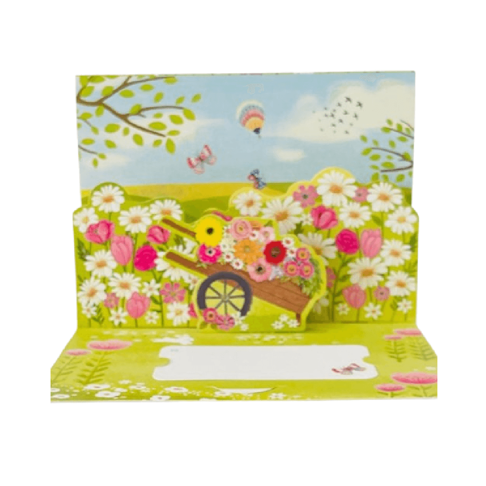 3D Flowers Cart Birthday Card