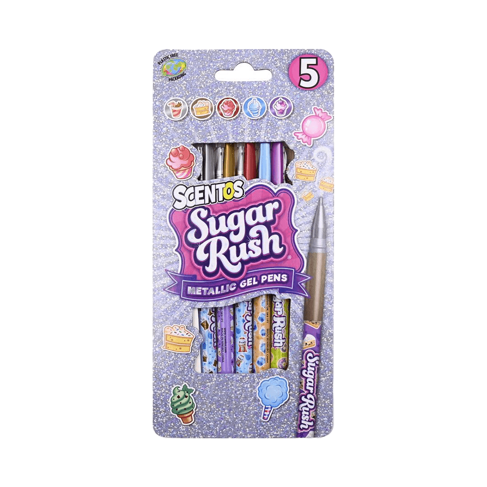 Scentos Sugar Rush Scented Metallic Gel Pens Set 5Pcs