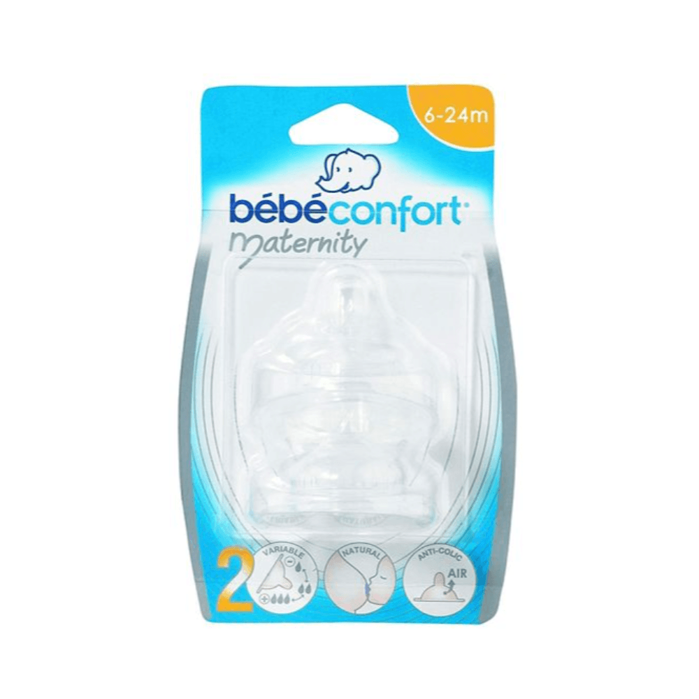 Bebeconfort Wide Base Silicone Transition Feeding Teat Size 1 Pack 2Pcs 