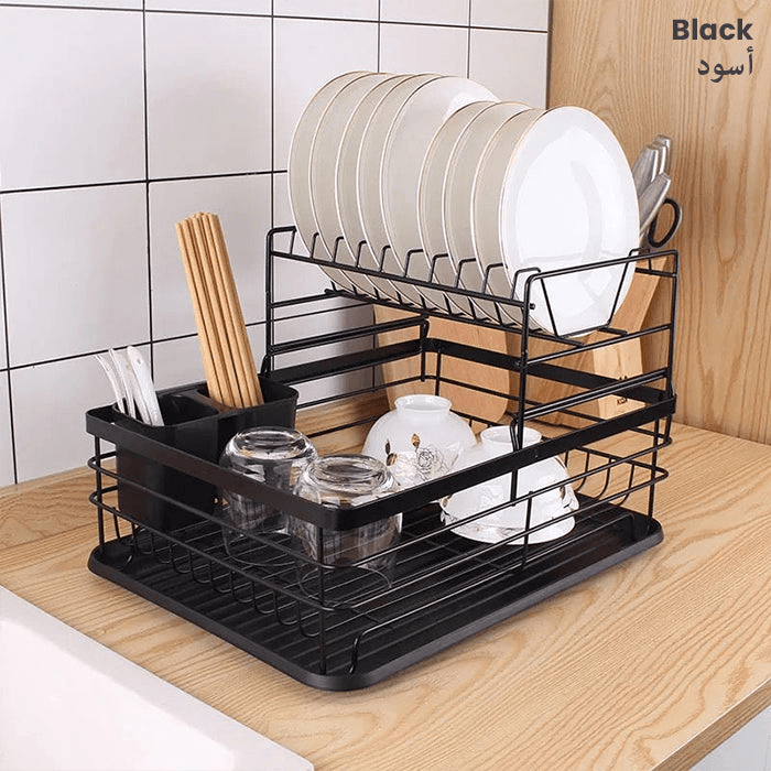 Countertop Dish Storage Holder-BLACK