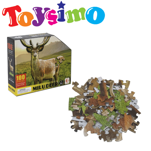 100-Piece Milu Deer Puzzle Set