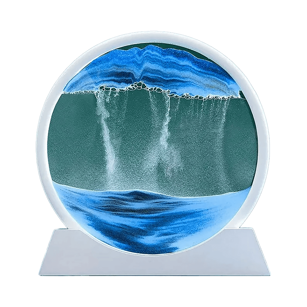 Moving Sand Art Picture Round Glass Deep Sea Sandscape Hourglass Quicksand Craft Flowing Sand Painting Office Home Decor Gift