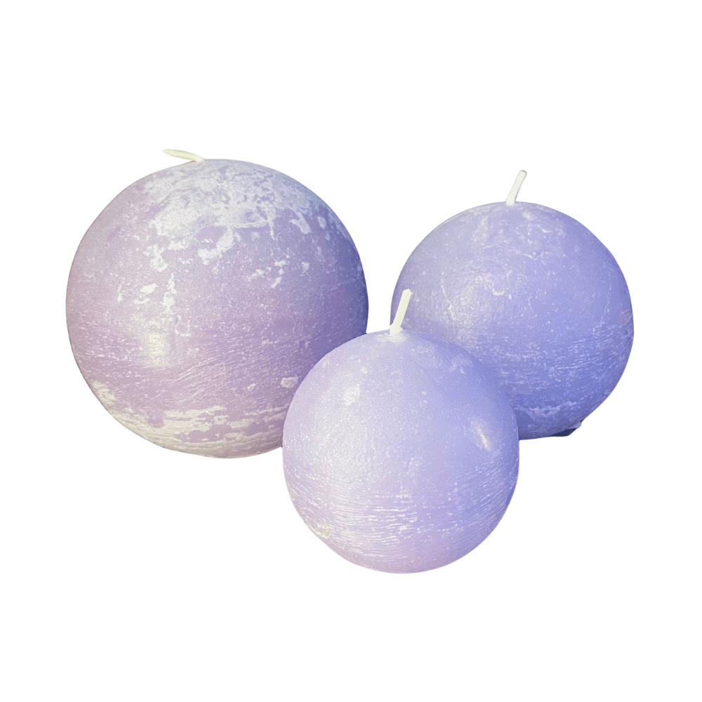 Rustic Spherical Candles - Purple