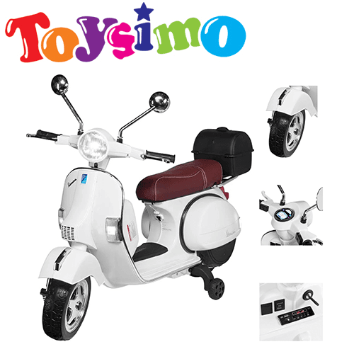 12V Vespa White Scooter