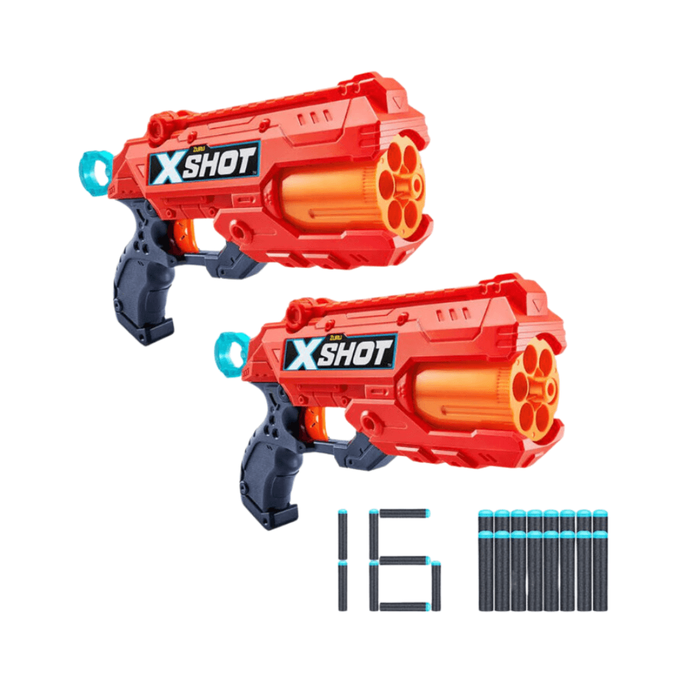Zuru X-Shot Excel Reflex 6 Double Pack - Includes 2 Shooters, 3 Cans, 16 Darts