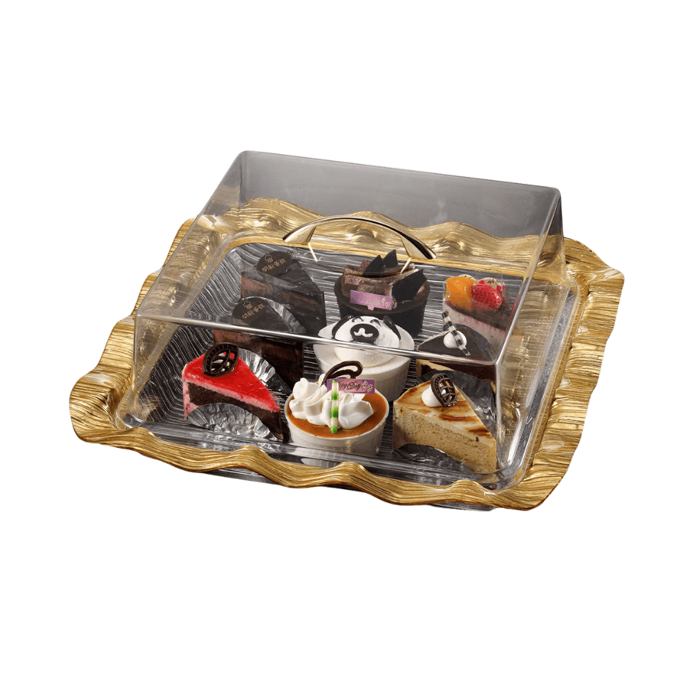 Vague Square Cake Box 42x42cm Buy 1 Get 1 Free - Gold /02-869G