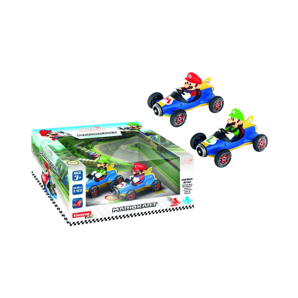 Carrera Mario Kart 8: Mario & Luigi Pull-Back Karts 1:43 Pack 2Pcs