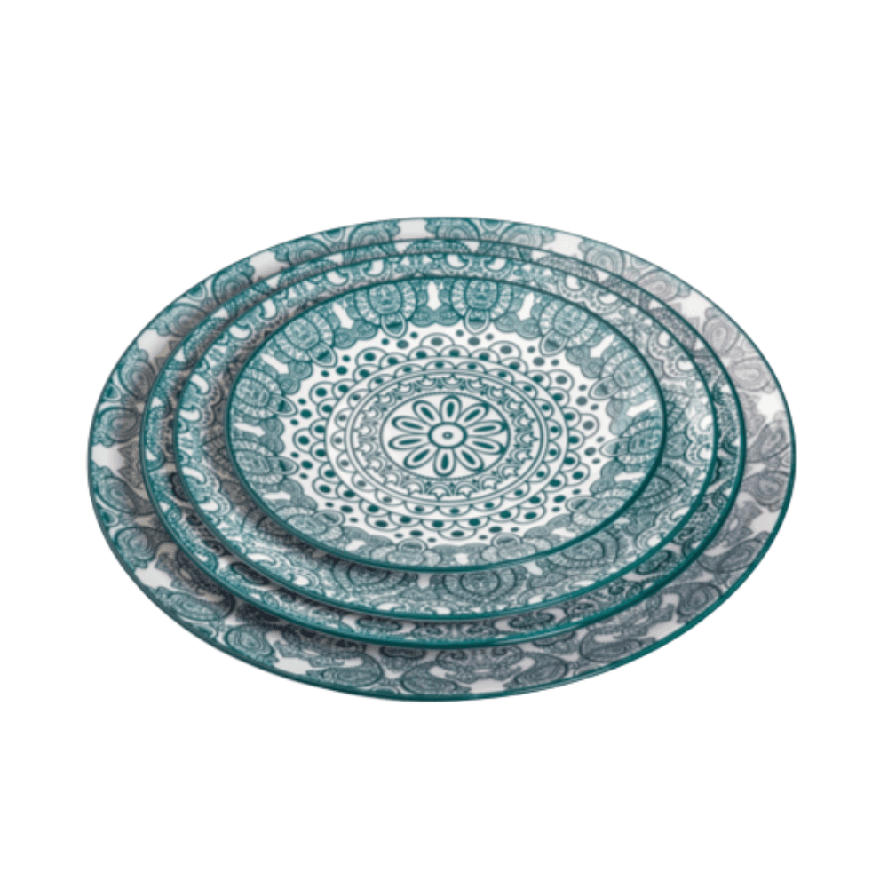 Che Brucia Round Plate 6.5 Inch - Green Arabesque D03-062