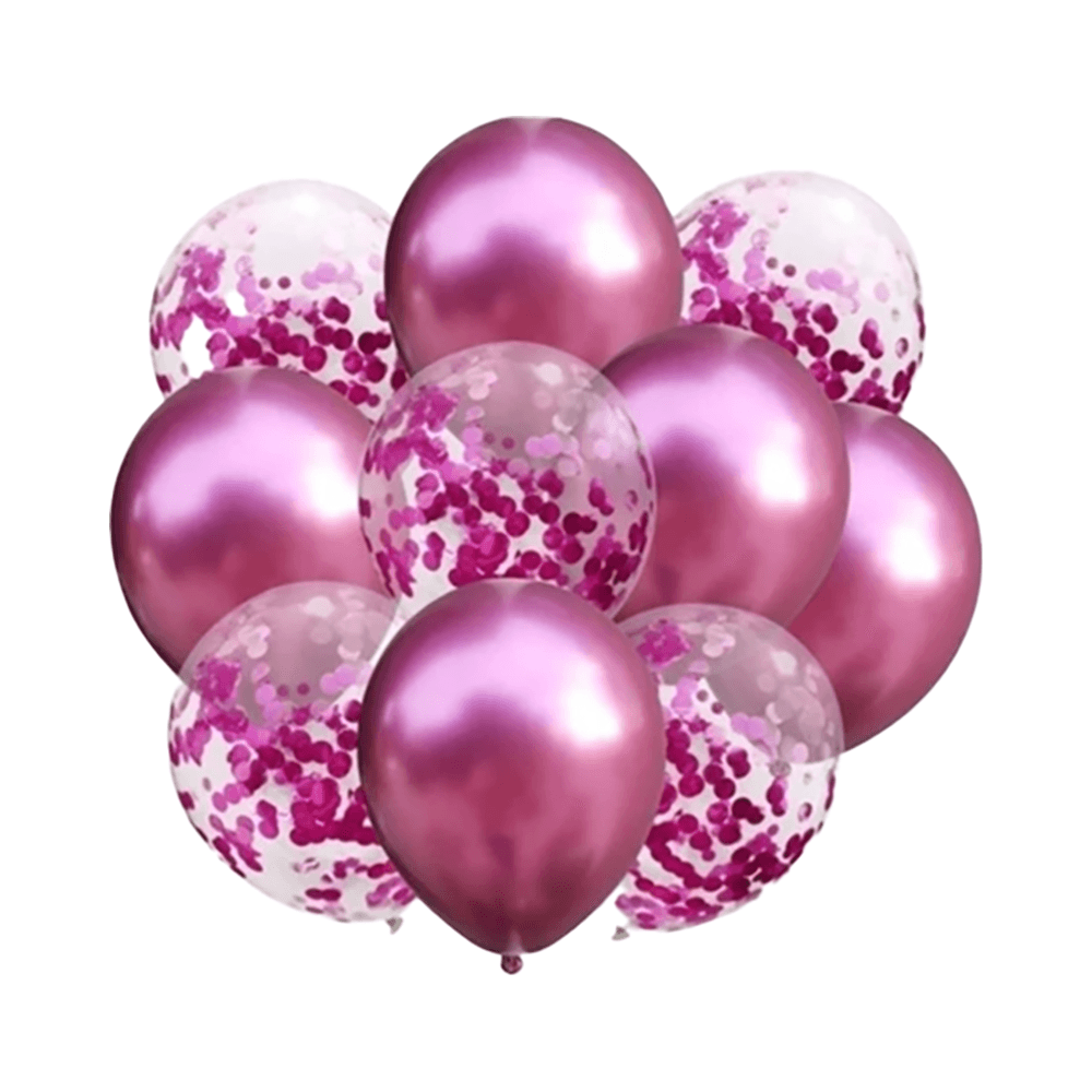 Confetti Latex Balloons Without Helium 10Pcs - Assorted