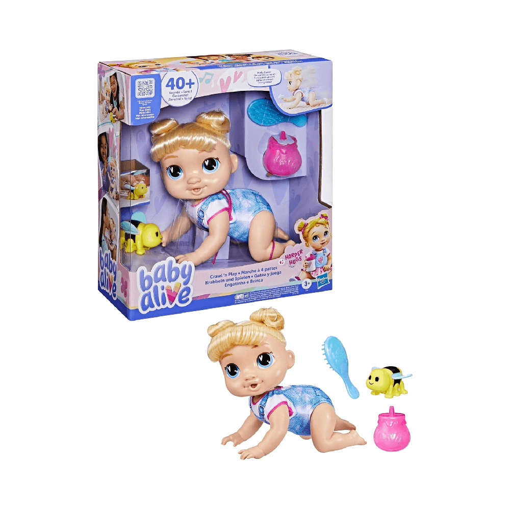 Baby Alive Harper Hugs Crawl N Play Interactive Baby Doll for 3+ Years