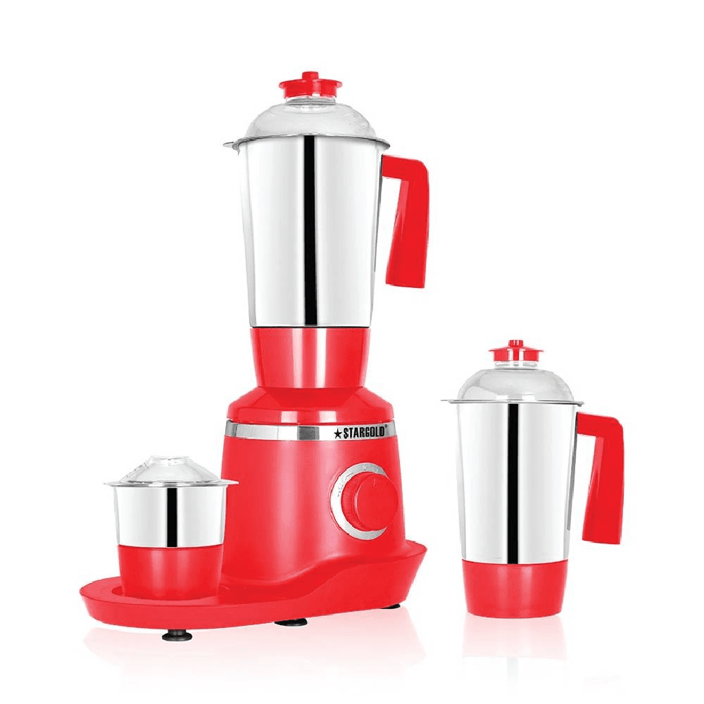 Stargold SG-1314MAX 3 in 1 Stainless Steel Mixer Grinder With 800W Powerful Motor - Red