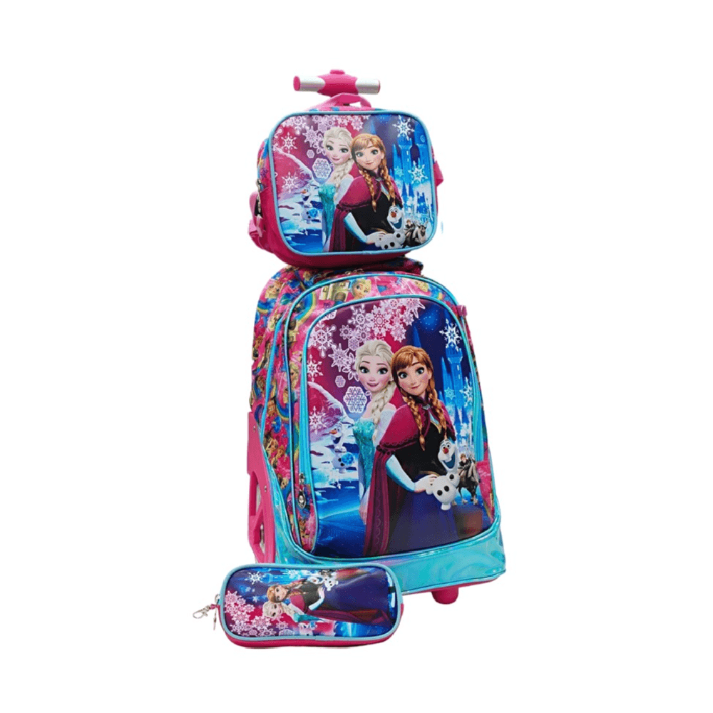 Trolly Bag with Lunch Bag and Pencil Case - Disney Frozen, 18 Inches, Big Wheel