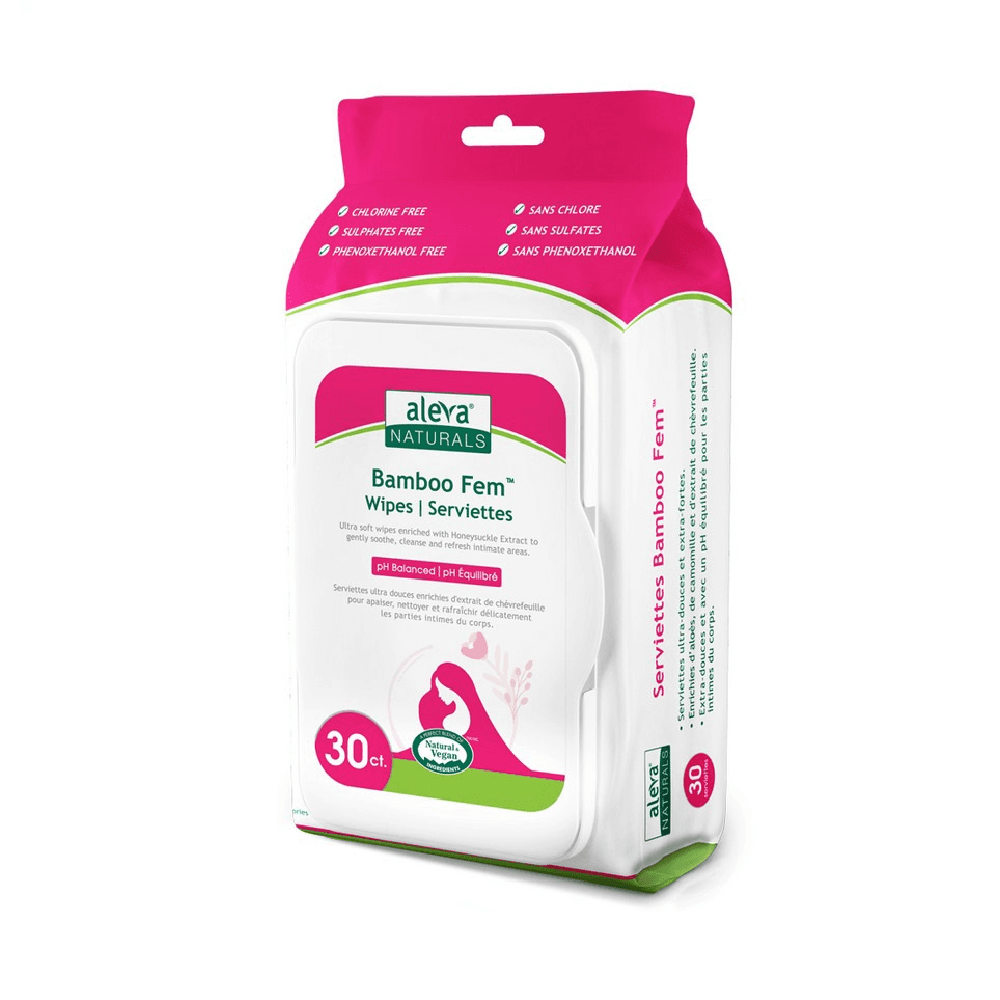Aleva Naturals Maternal Care Bamboo Fem Wipes 30Pcs