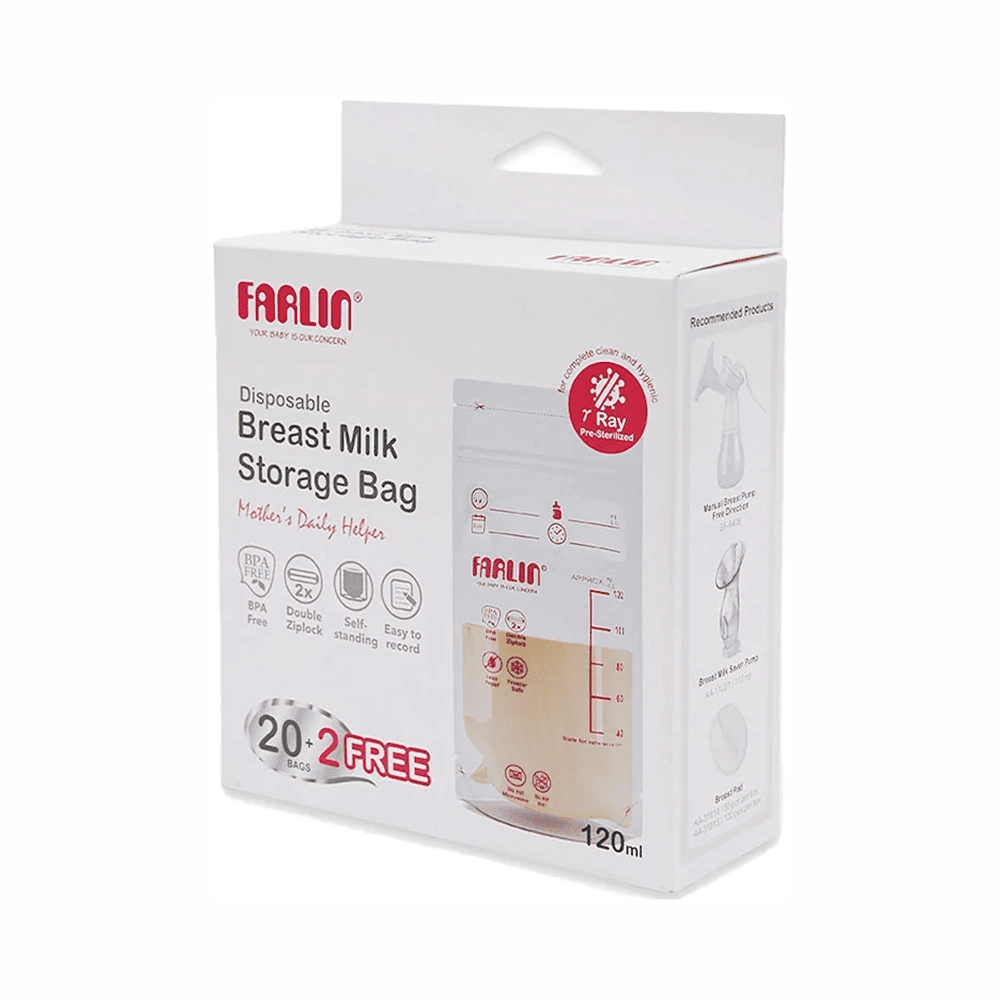Farlin BP-869-1 Disposable Breast Milk Storage Bag 120ml 20Pcs With 2 Free Bags