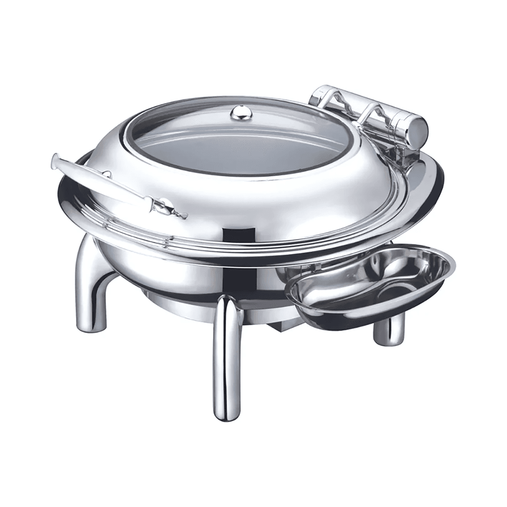 Vague Round Stainless Steel Chafing Dish With Glass Window 6L BF-002