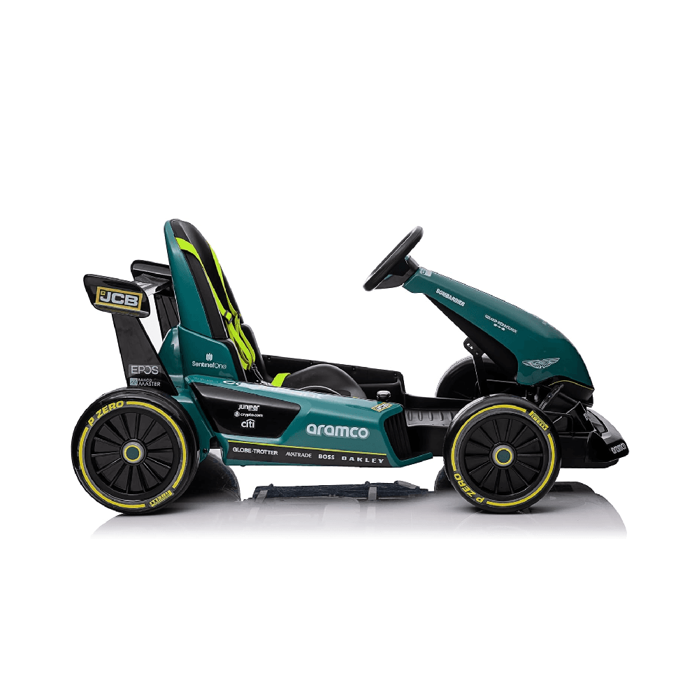 Aston Martin F1 Team & Cognizant 12V Electric Go-Kart Ride-On Toy for 3+ Years