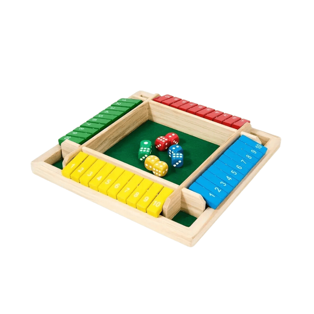 Wooden Dice & Sliding Tile Strategy Board Game 1Pc