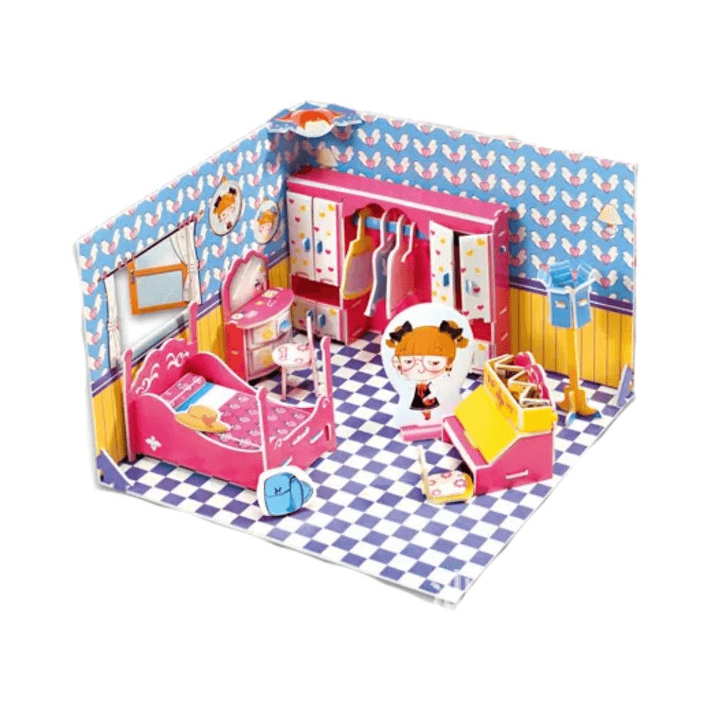Folia 3D Modellogic Anna's Girly Apartment Cardboard Buildup Toy Set