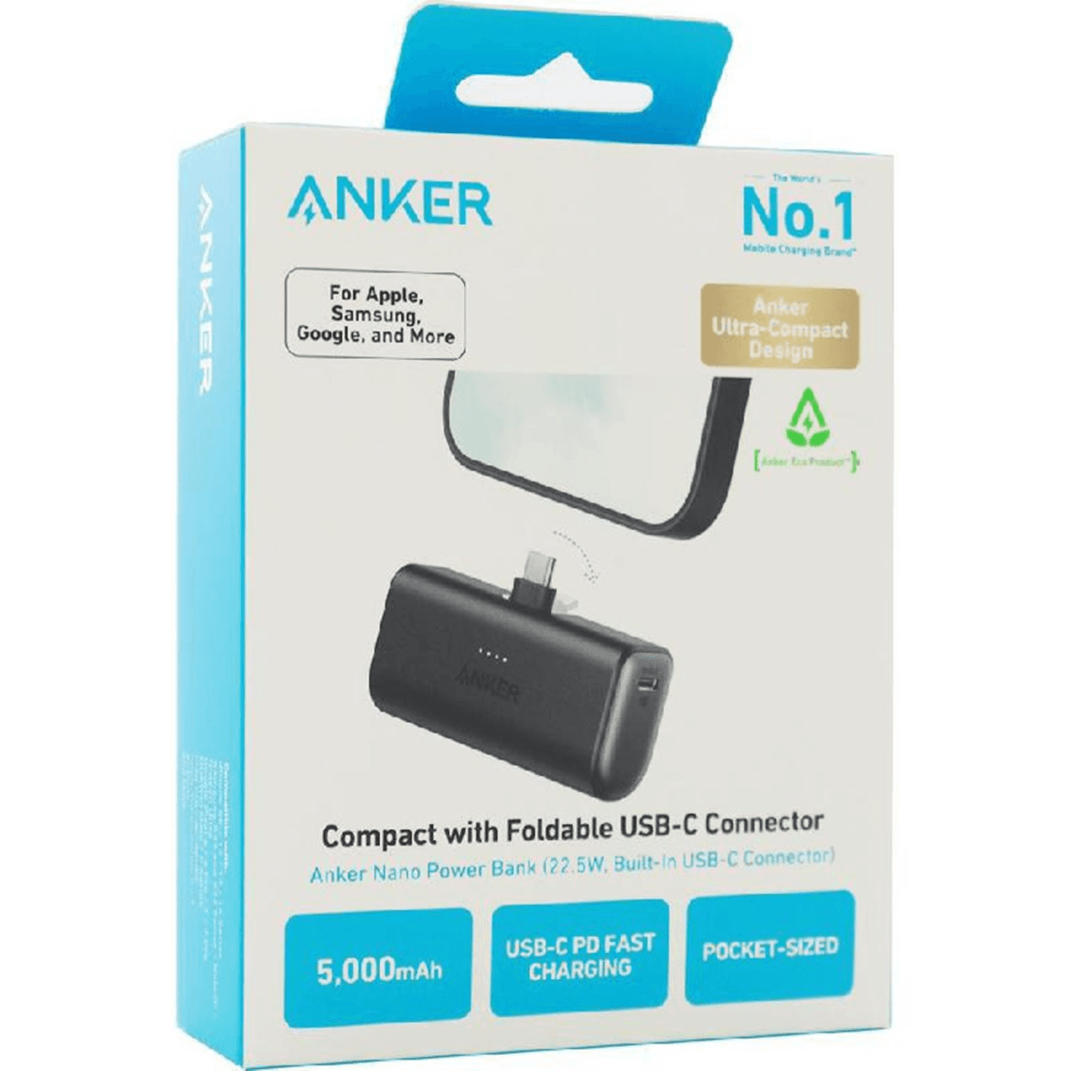 Anker Nano Power Bank Built-In Usb-C Connector