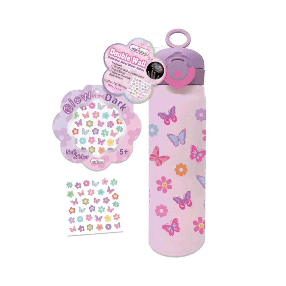 Double Wall Tie Dye Butterfly Stainless Steel Water Bottle Toy 15.5 FL OZ / 470mL (462TB)