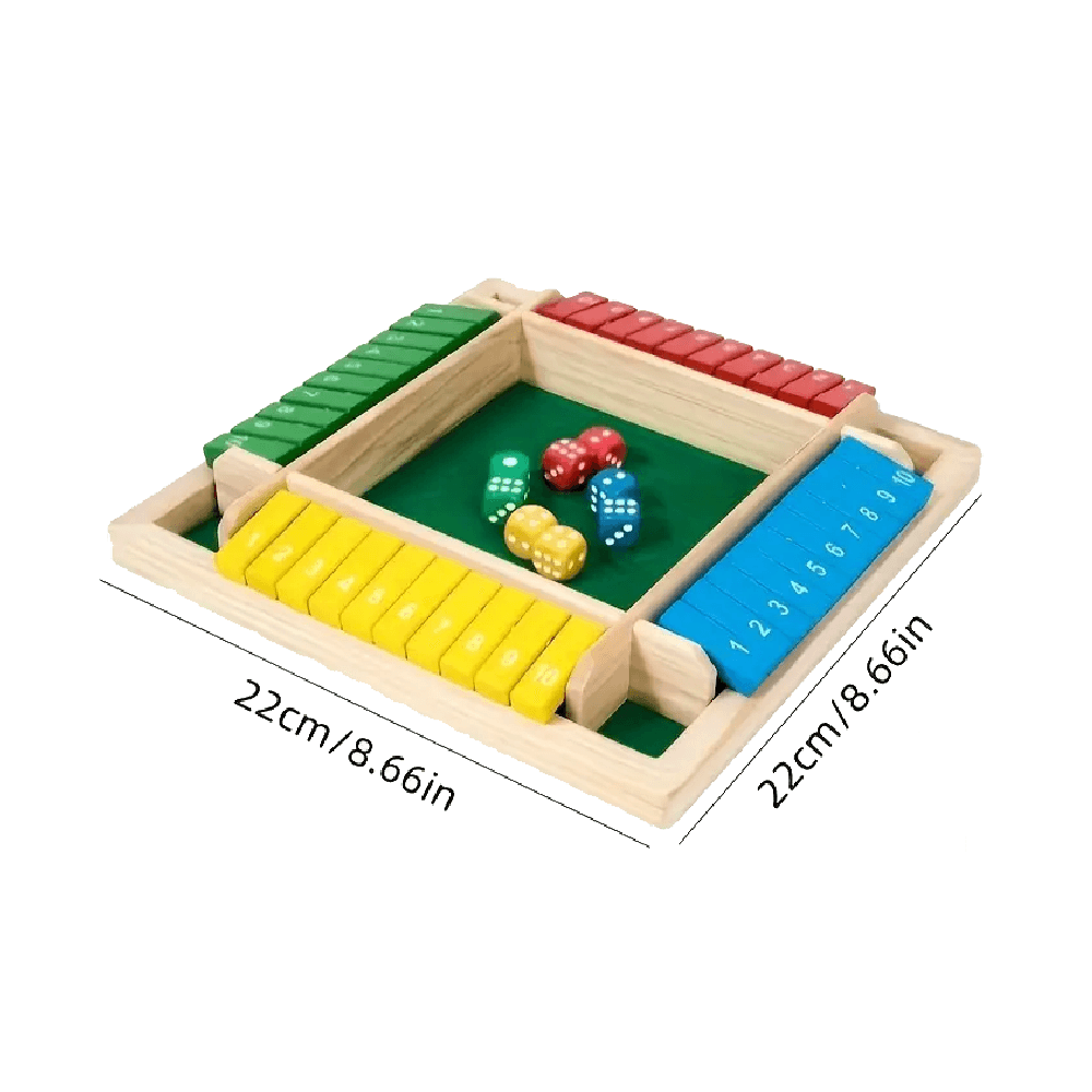 Wooden Dice & Sliding Tile Strategy Board Game 1Pc