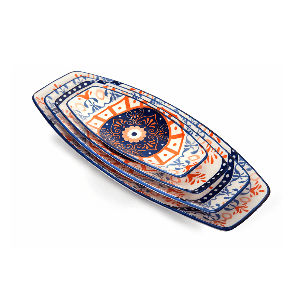 Che Brucia Boat Shape Plate 14 Inch - Henna D03-051