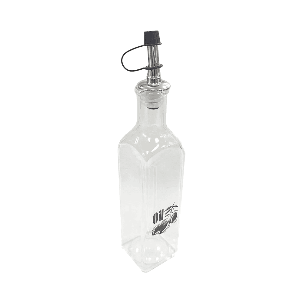 Transparent Square Oil Bottle 250ml 13-1660