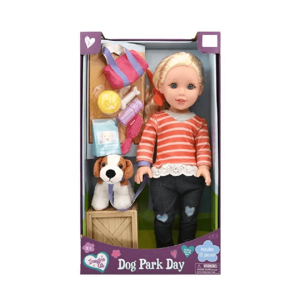 Baby Maziuna Imagine Us Dog Park Day Doll Playset for 3+ Years 45.72cm