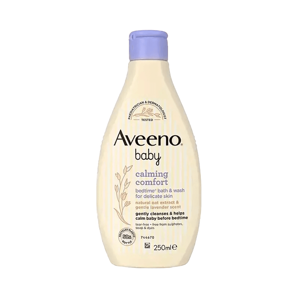 Aveeno Baby Calming Comfort Bedtime Bath & Wash For Delicate Skin With Gentle Lavender Scent 250ml