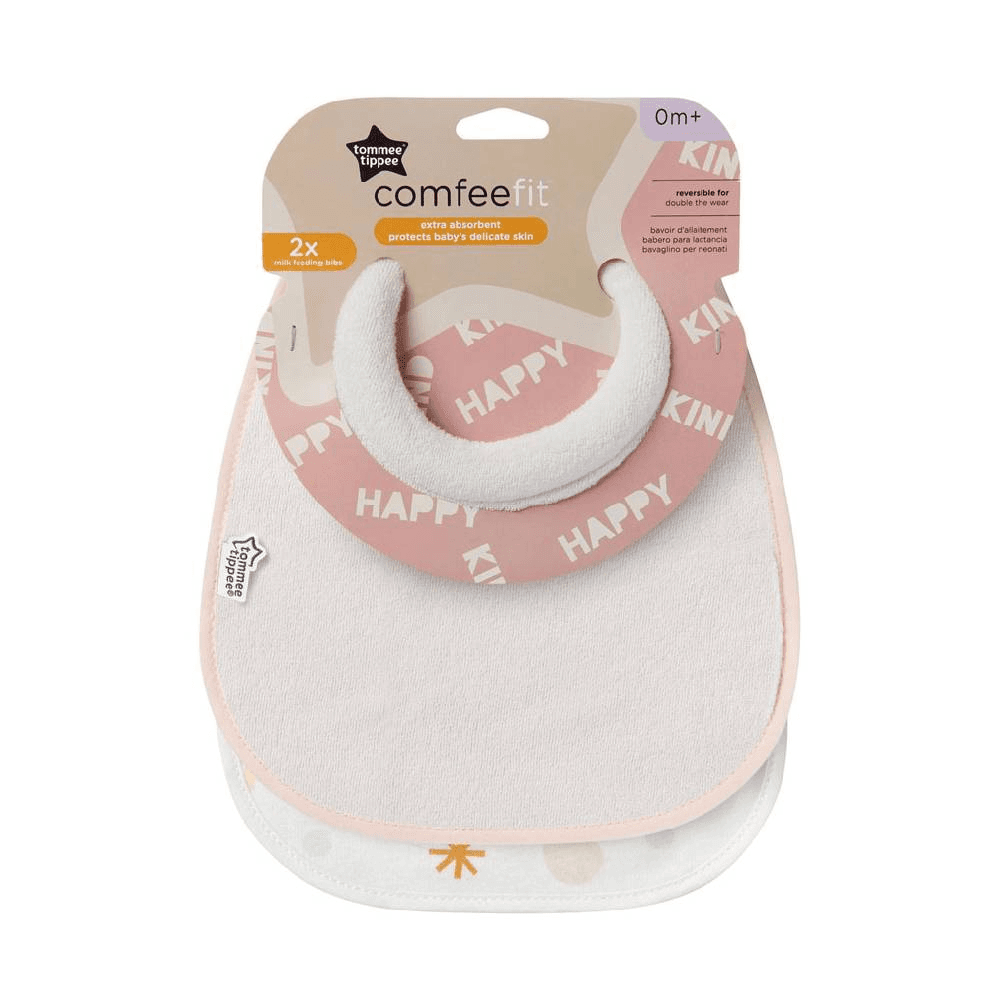 Tommee Tippee Closer To Nature Milk Feeding Bib 2Pcs - Pink