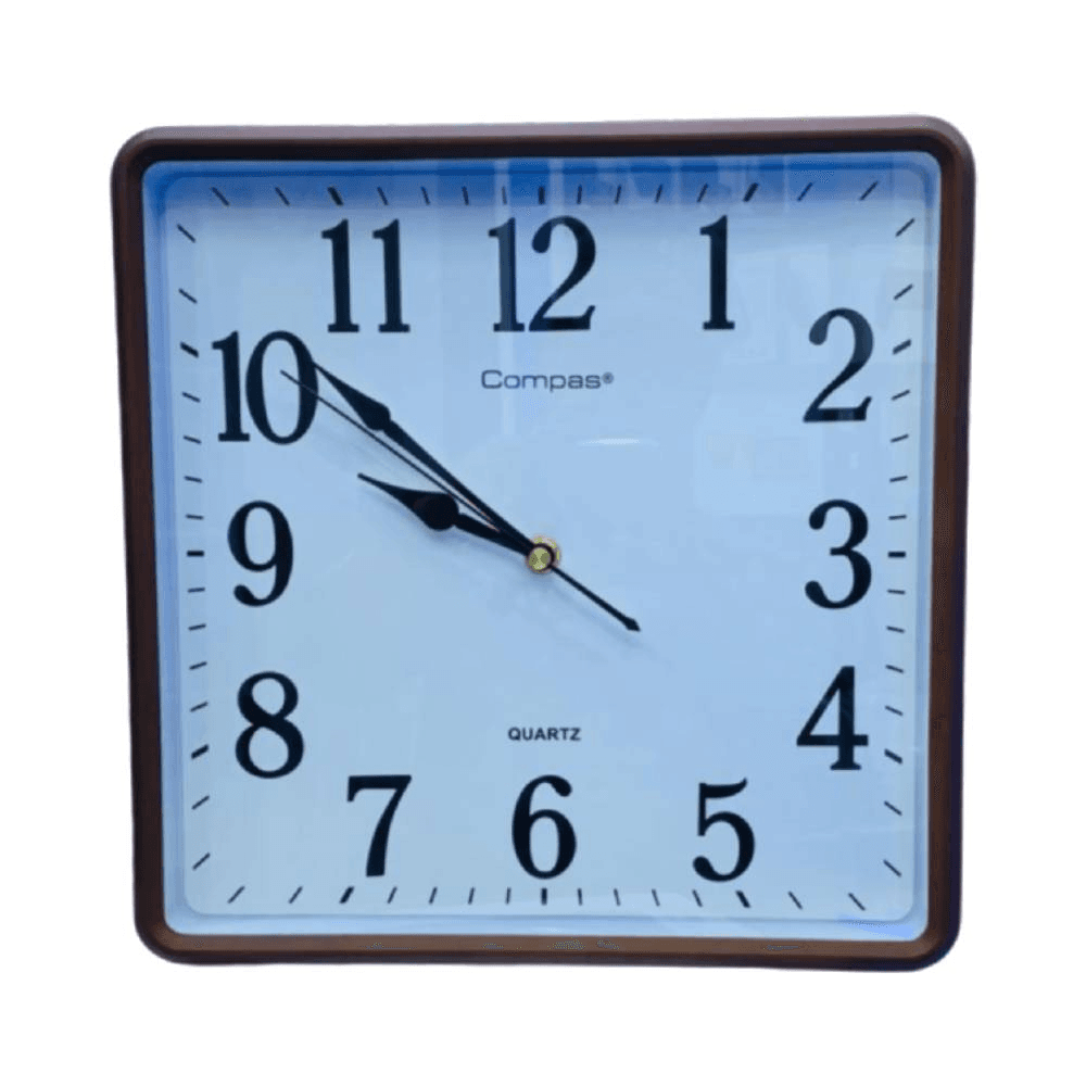 STP Plastic Square Wall Clock 5002 - Golden