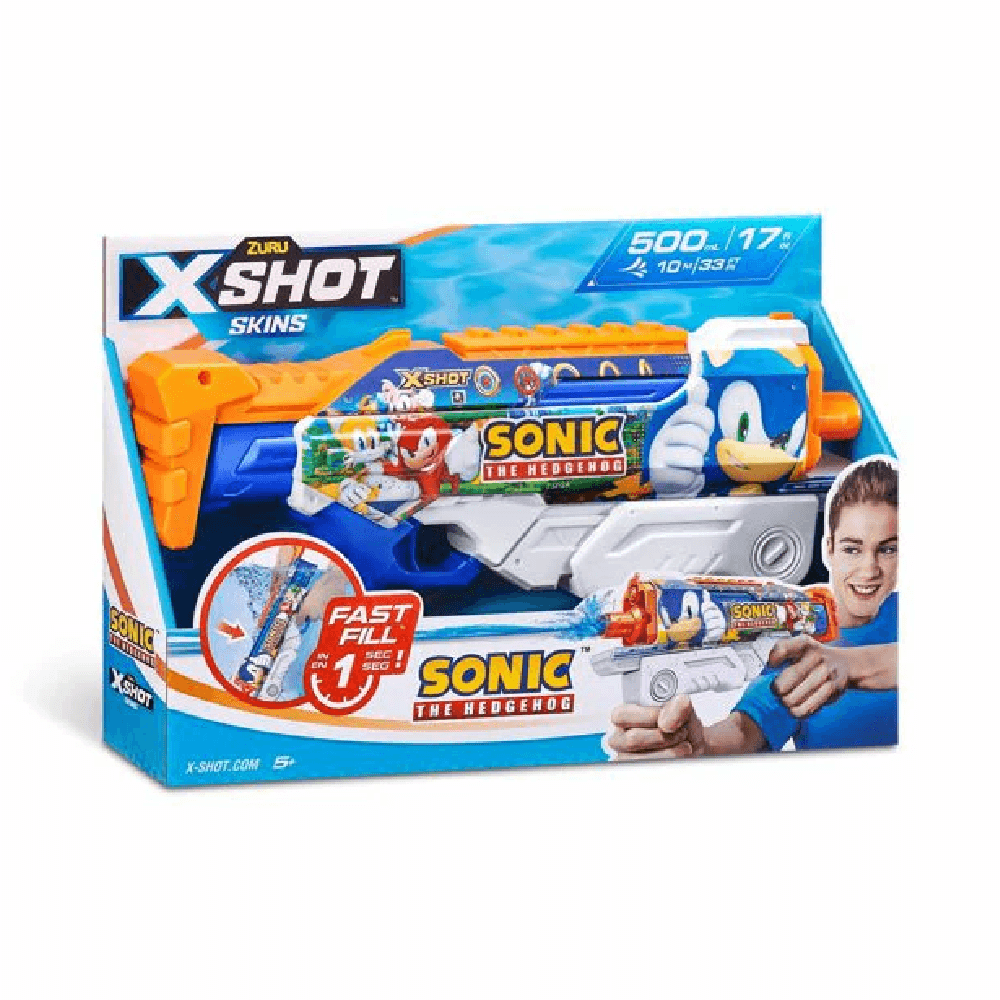 Zuru X-Shot Sonic The Hedgehog Hyperload Fast Fill Skins Blaster