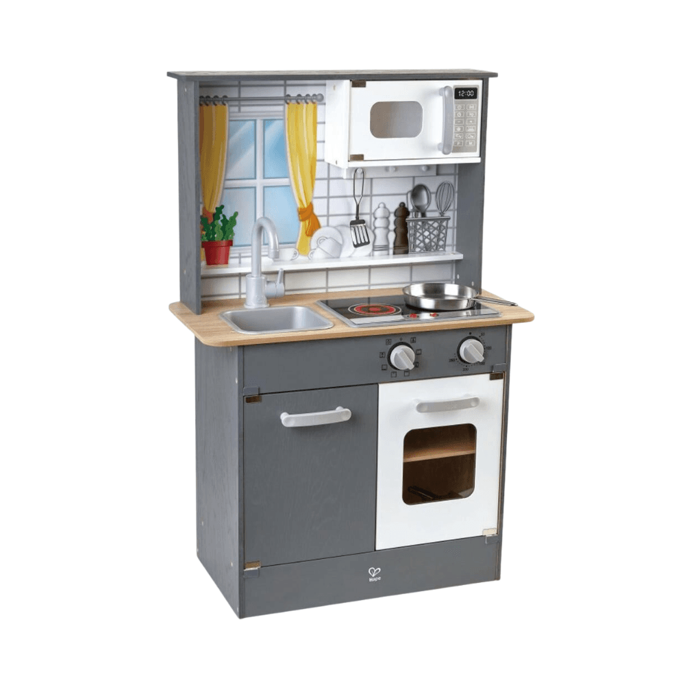 Hape Kitchen Toy Set With Light & Sound - Grey