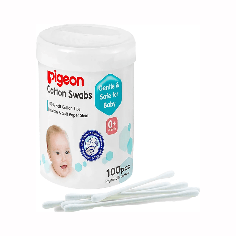 Pigeon Cotton Swabs Gentle & Soft For 0+ Months Baby 100Pcs No.26548