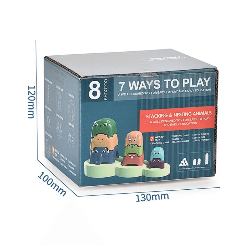 Seven Ways to Play: Stacking & Nesting Animal Game Set