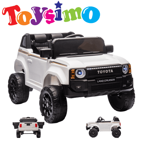 White 12V Toyota Prado 2024 Ride-On Car