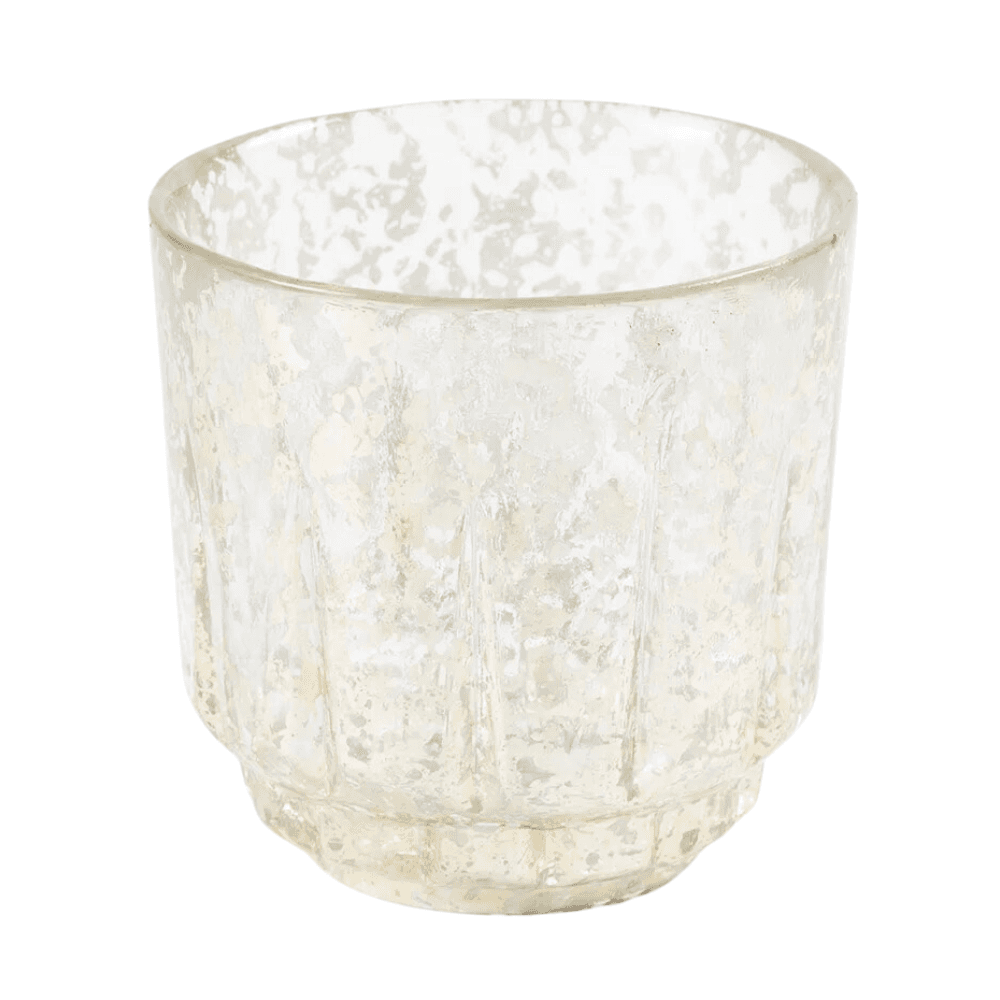 Kanak Glass Candle Holder 9.5 x 10cm - Silver