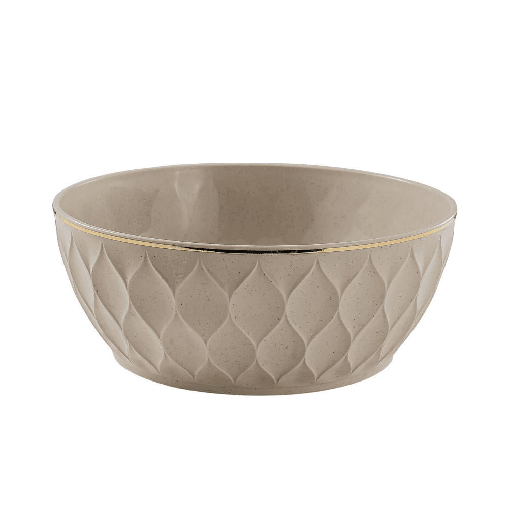 Plastic Washing Bowl - Cream White with Gold Trim MR-2323-WB-A01 / 30-1296