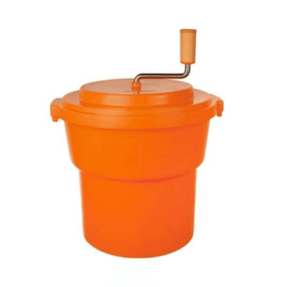 5-Gallon Salad Spinner with Manual Hand Crank - Orange 13-1109-JW-SP19