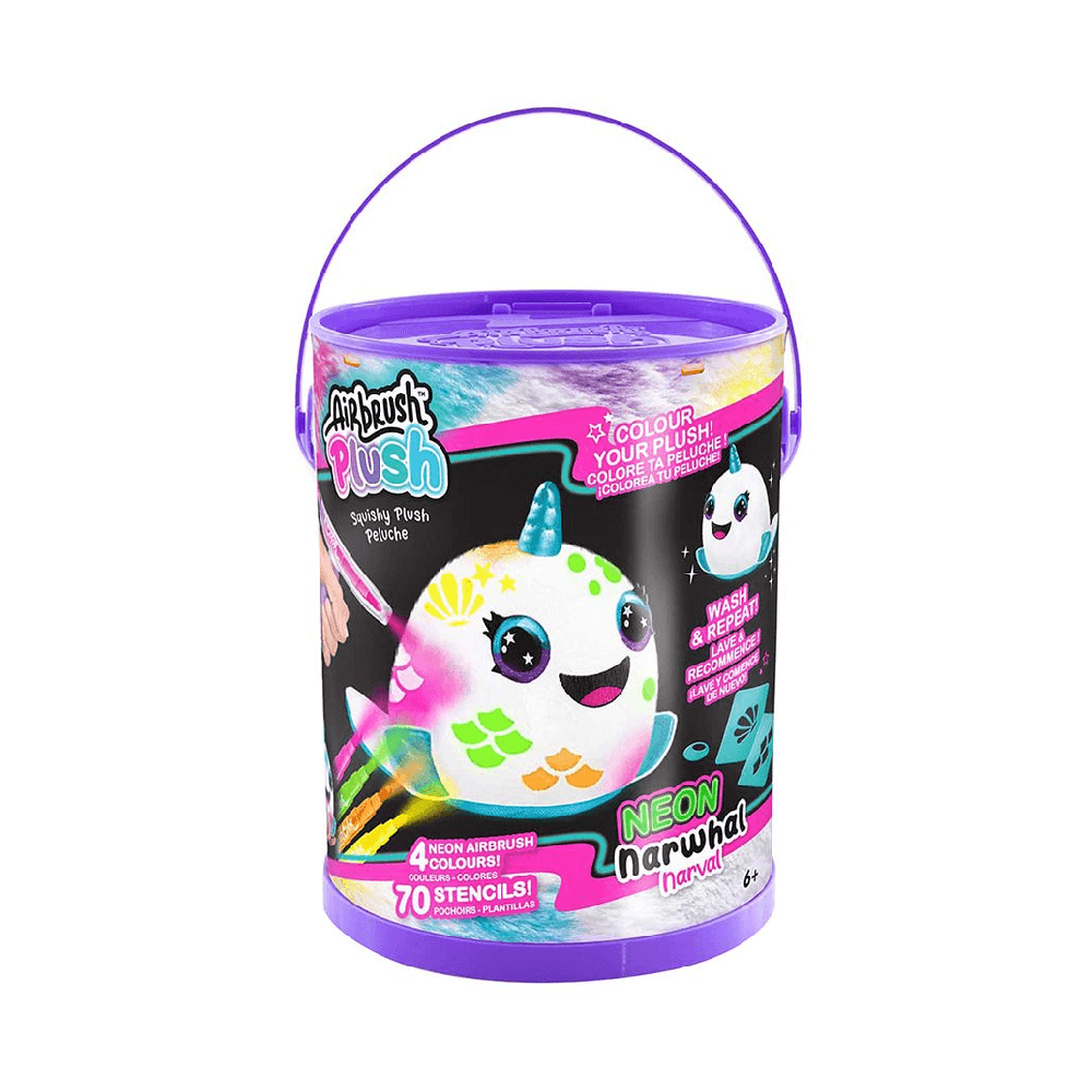 Canal Toys Airbrush Plush Neon Squish Pals Paint Can Assorted