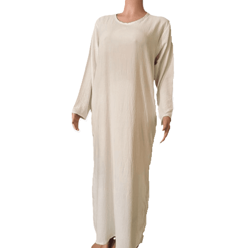 White Jalabiya With Long Sleeves - Free Size (S-M-L)