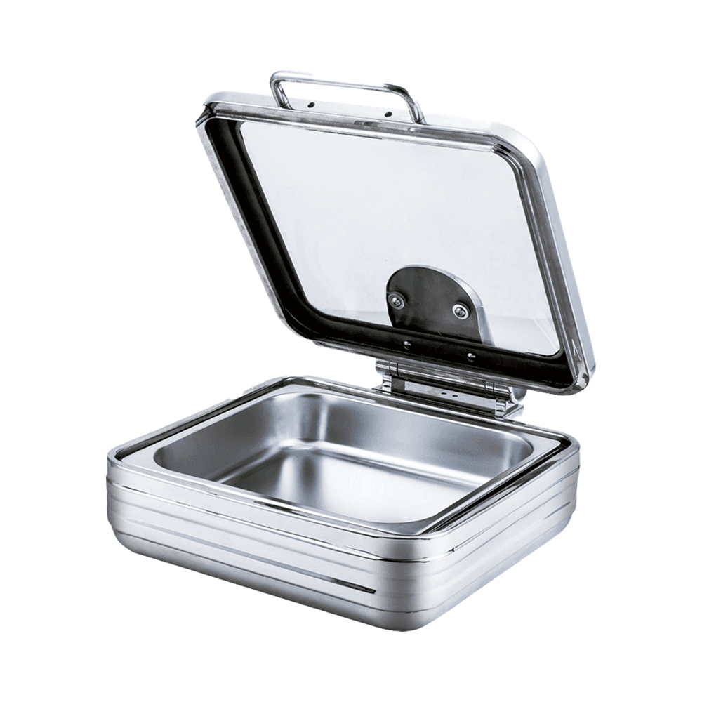 Vague 2/3 Stainless Steel Induction Chafing Dish With Glass Window 6L BF-026