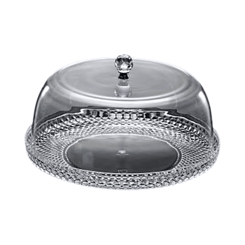 Transparent Acrylic Round Diamond Cake Serving Box 32.8x16.7cm 02-1275
