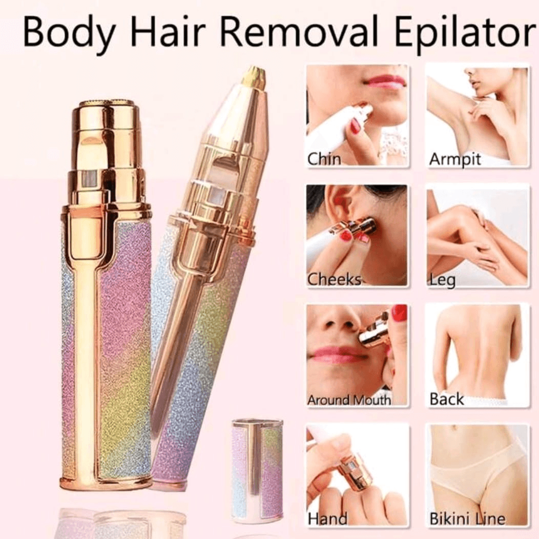 2-In-1 Facial Hair Removal For Women Eyebrow Trimmer & Painless Electric Shaver, Rechargeable Epilator